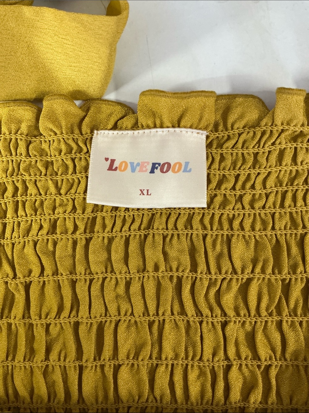 MUSTARD Smocked Ruffled Tank Top - Picture 2 of 5